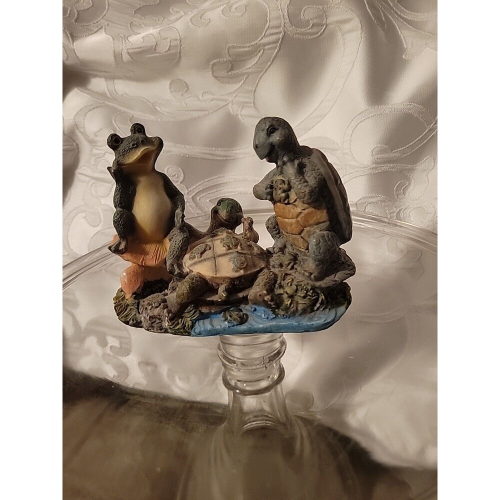 READ Yardworks Originals 2 Turtles & A Frog Figurine Beautiful Tic Tac Toe Game